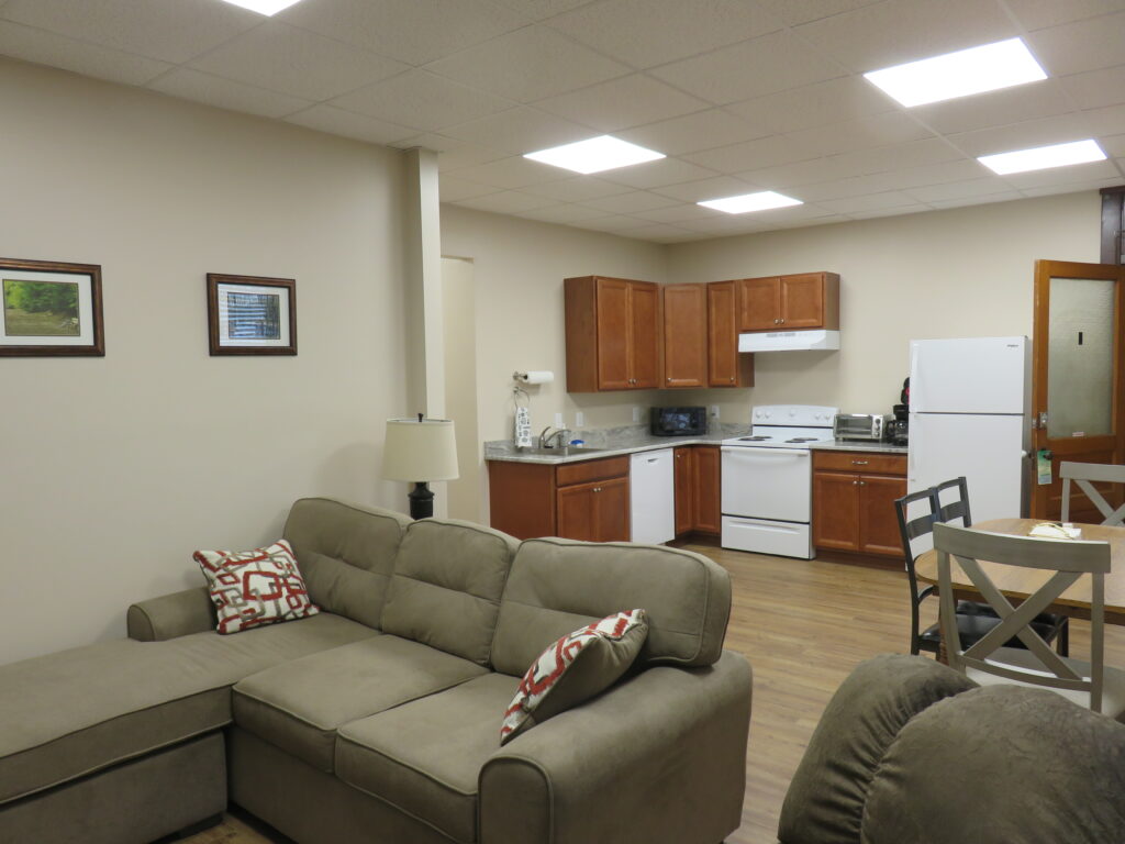 New Bethlehem Town Center Inn interior shot of living room and kitchenette space