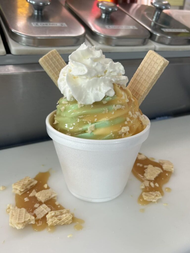 Leigh's Cones ice cream with toppings