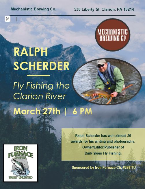 Event poster for Ralph Scherder, March 28th at 6pm at Mechanistic Brewing