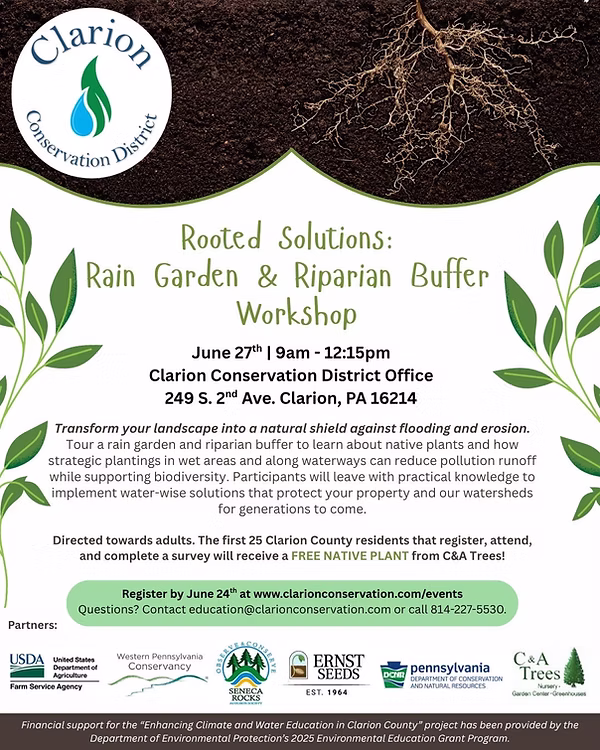 Poster from the Clarion Conservation District for a workshop