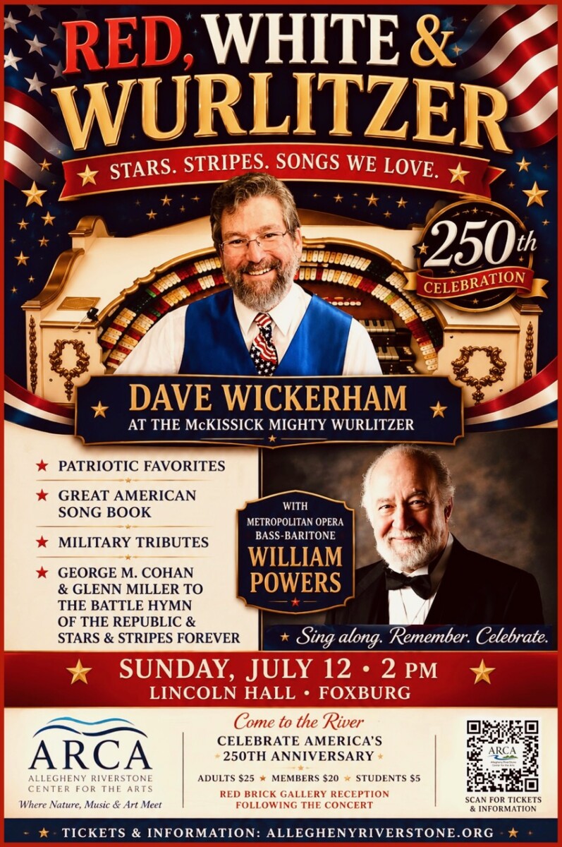 Event poster from the Allegheny Riverstone Center for the Arts