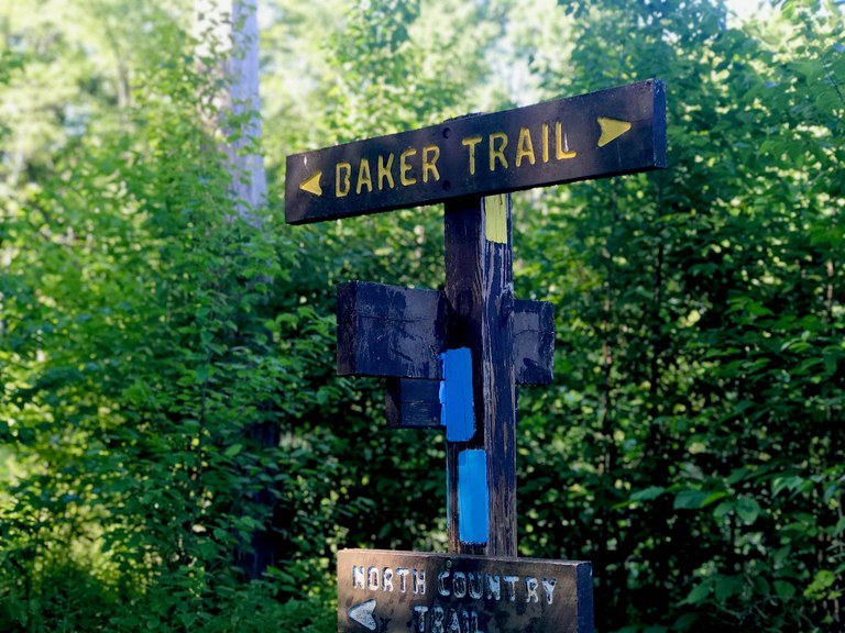 Trail signage for the Baker Trail